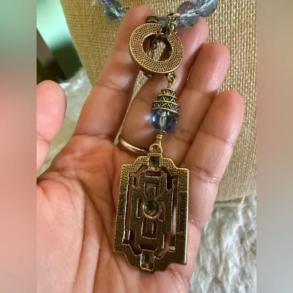 Heidi Daus Blue Beaded Toggle Necklace with Decorative Pendant - Picture 4 of 7